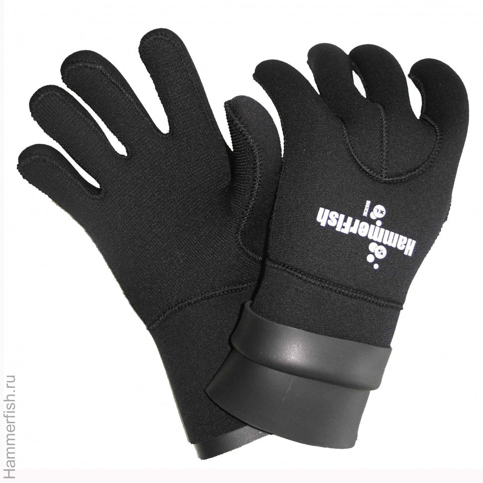 Перчатки 5 мм AQUASTRETCH сухие HAMMERFISH пятипалые