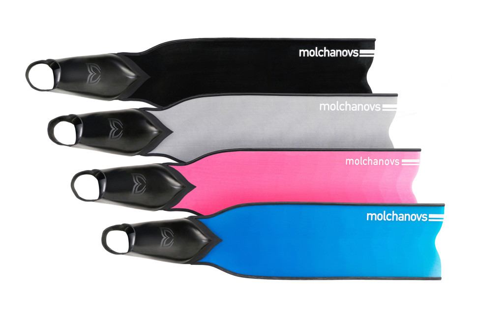 Ласты из стеклотекстолита Molchanovs CB2 Fiberglass с калошами ручной сборки