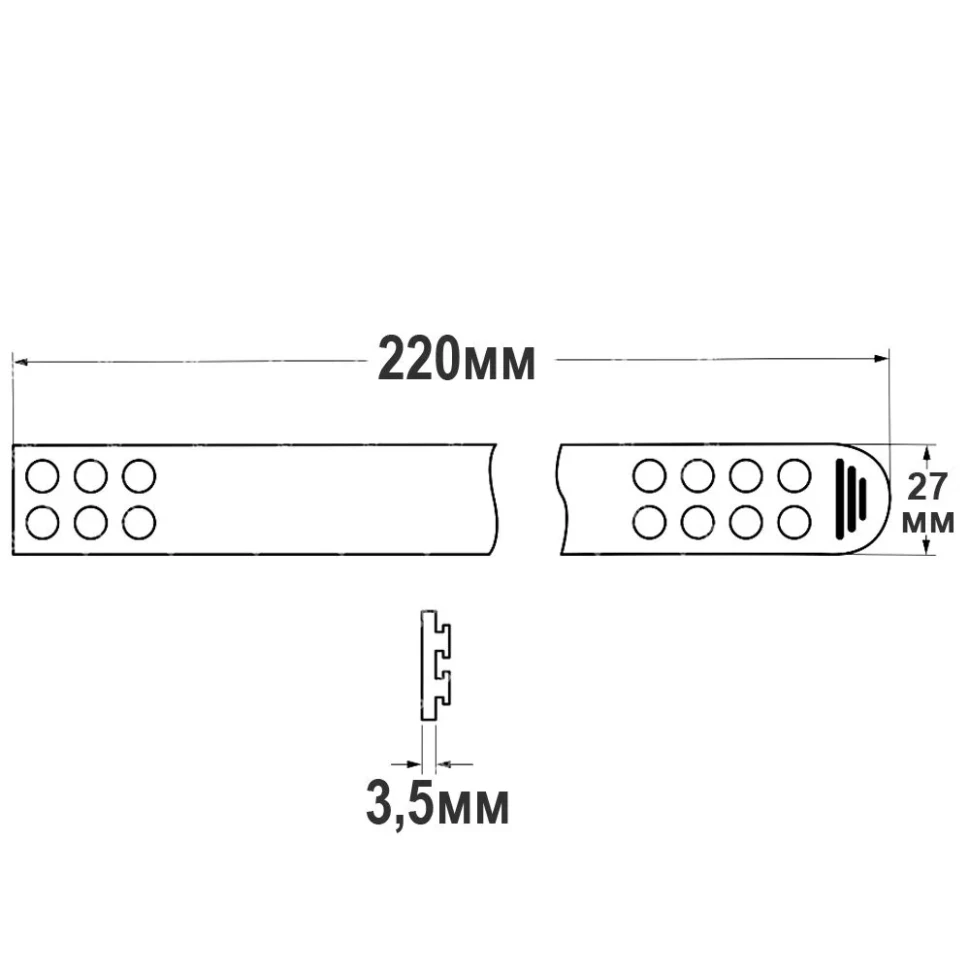 Ремень крепёжный с застежкой, длина 220 mm