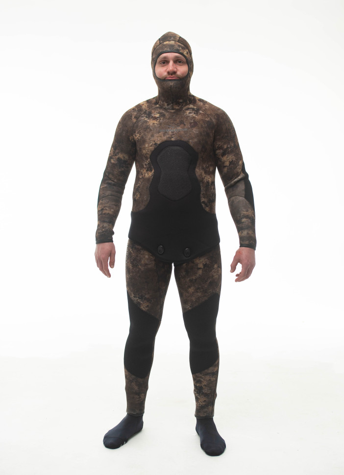 Гидрокостюм 7 мм AQUASTRETCH CAMO BROWN HAMMERFISH/открытая пора