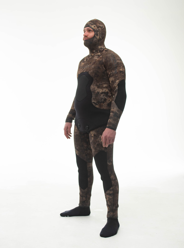 Гидрокостюм 7 мм AQUASTRETCH CAMO BROWN HAMMERFISH/открытая пора